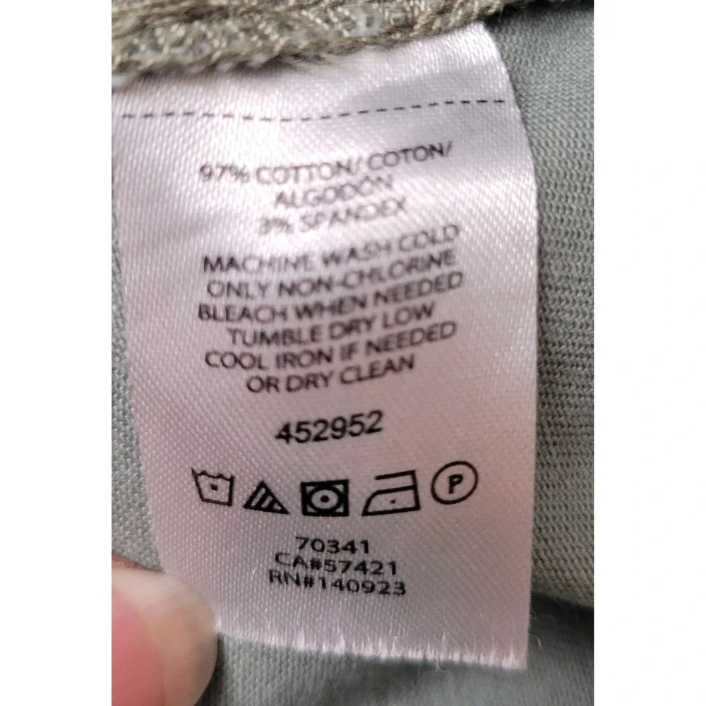 Loft Marisa Chino Shorts Women 12 Green Olive Sage Cotton Stretch Flat Front 9in